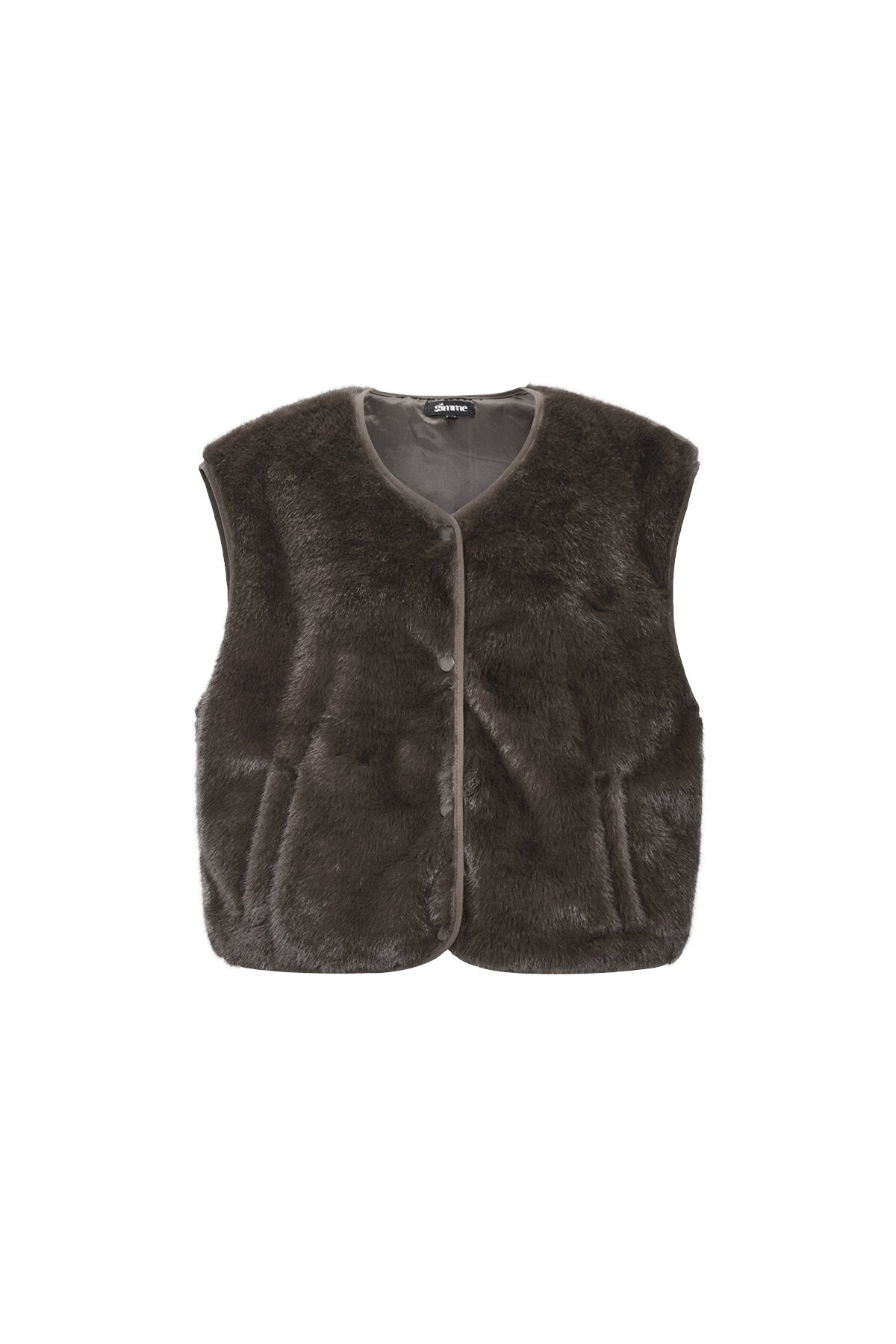 Mouwloos Vest Van Imitatiebont