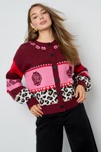 Gebreide Polyestervezel Vrouwen Cardigan Casual Bloemenprint