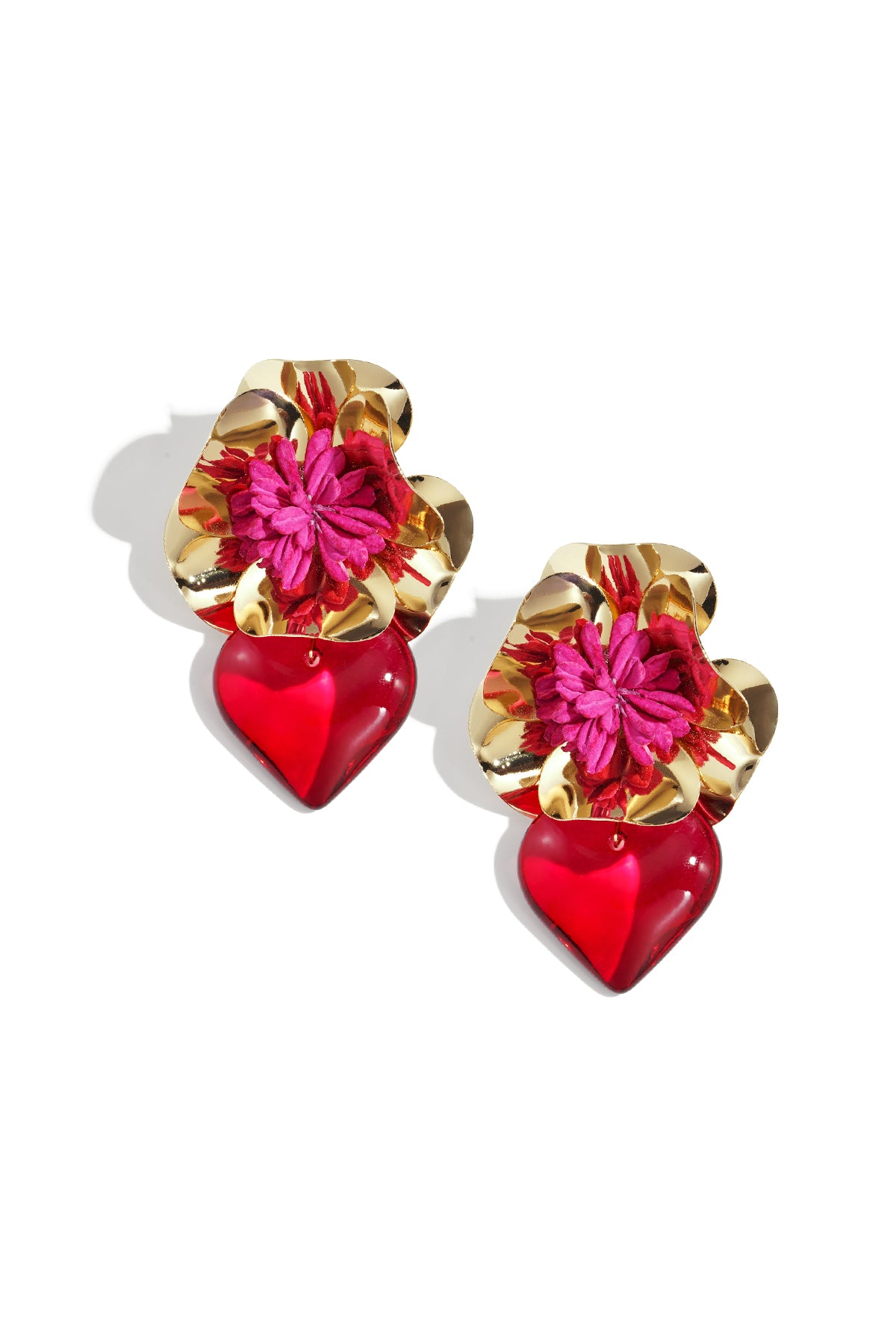 Elegante Bloemhart Oorbellen