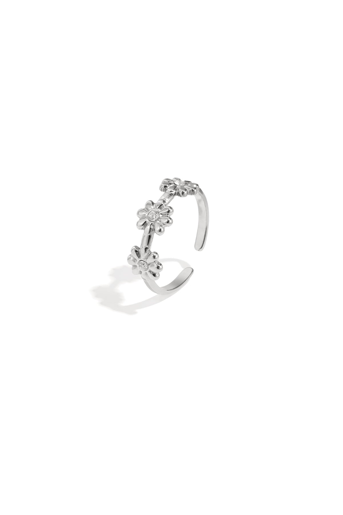 Ring Met Minimalistische Bloemetjes