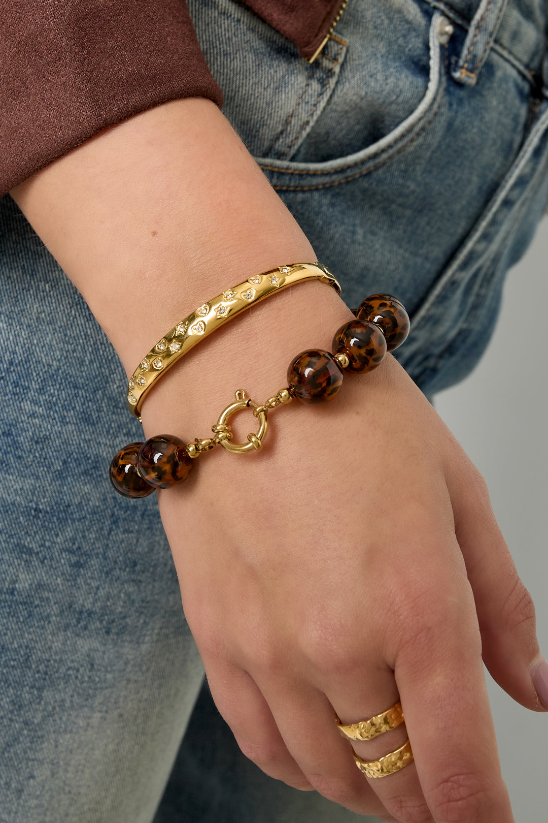 Armbanden Van Roestvrij Staal Met Stippen