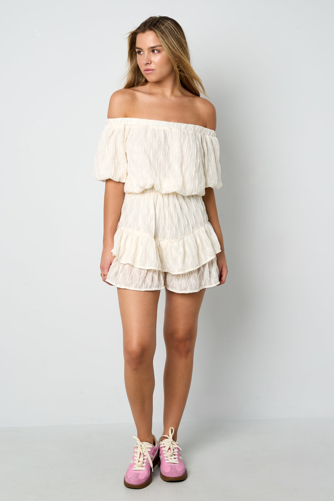 Geweven Polyestervezel Vrouwen Body Casual Solide Kleur Ruchesrand