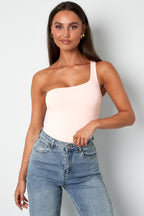 Gebreide Nylon Bodywear Bodysuit Eén-Schouder