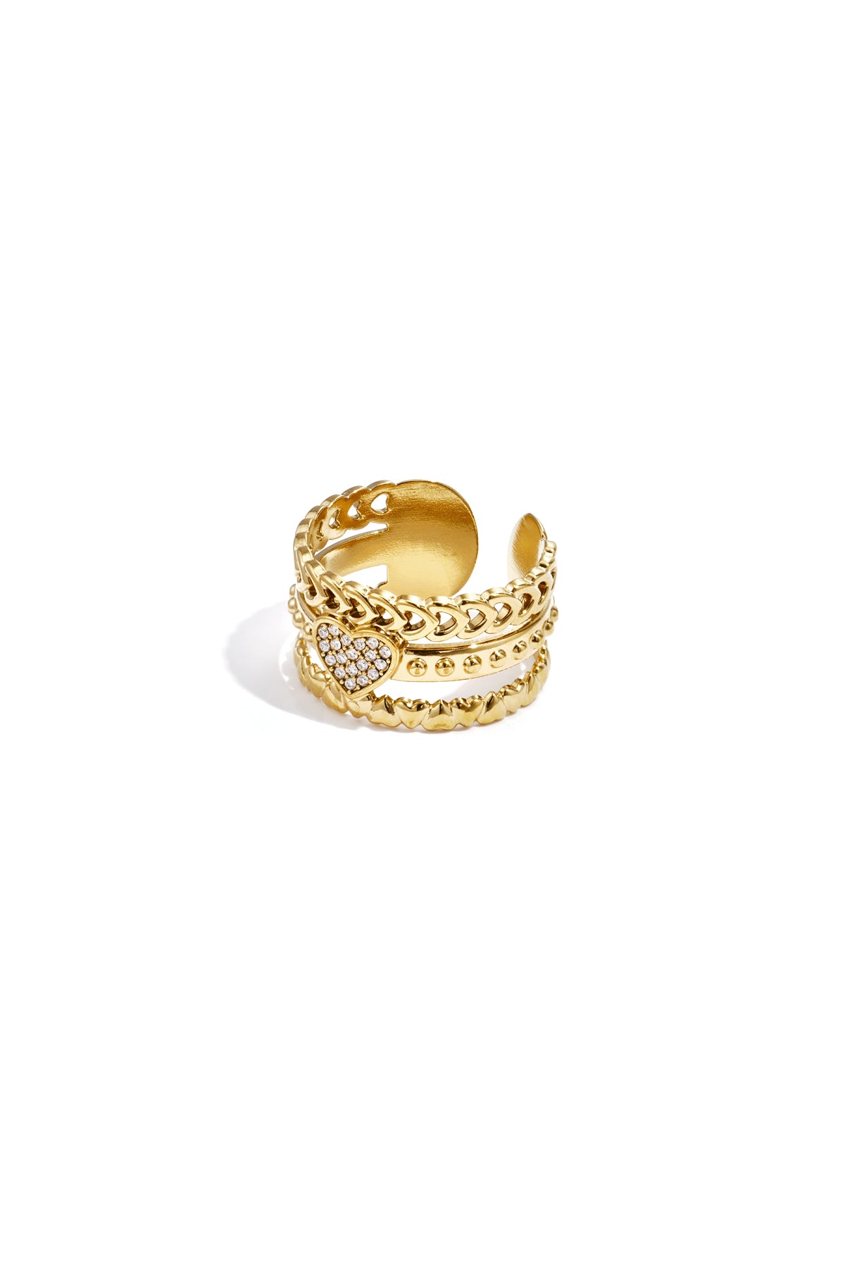 Statement Ring Met Roos In Hart