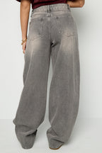 Hoge Taille Wijdbeen Denim Broek