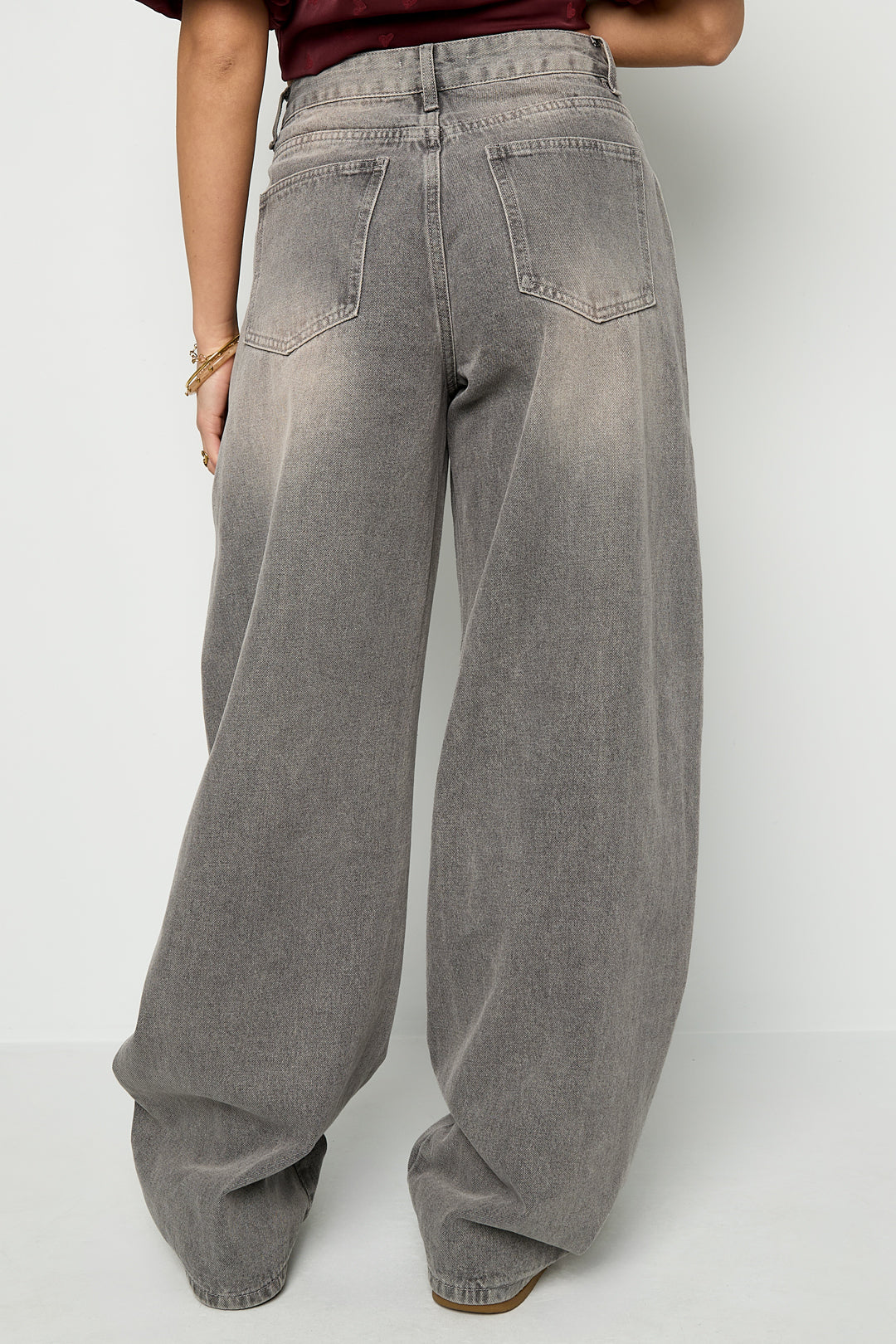 Hoge Taille Wijdbeen Denim Broek