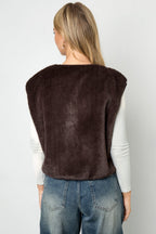 Mouwloos Vest Van Imitatiebont