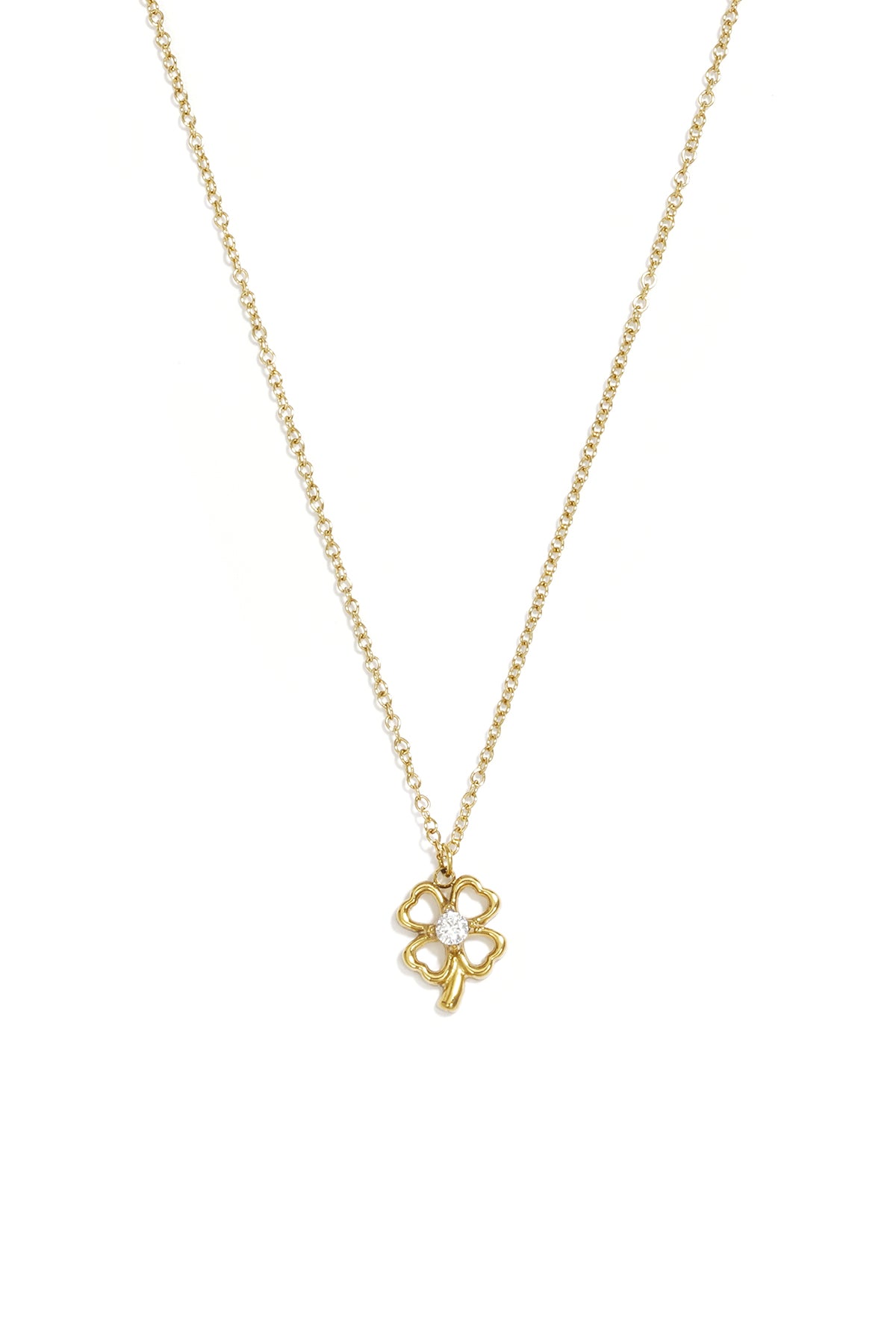 Geplaatste Klavertje Vier Hanger Ketting 