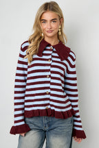 Gebreide Cardigan Casual Strepen