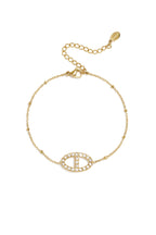 Armband Met Steentjes In Ovale Charm