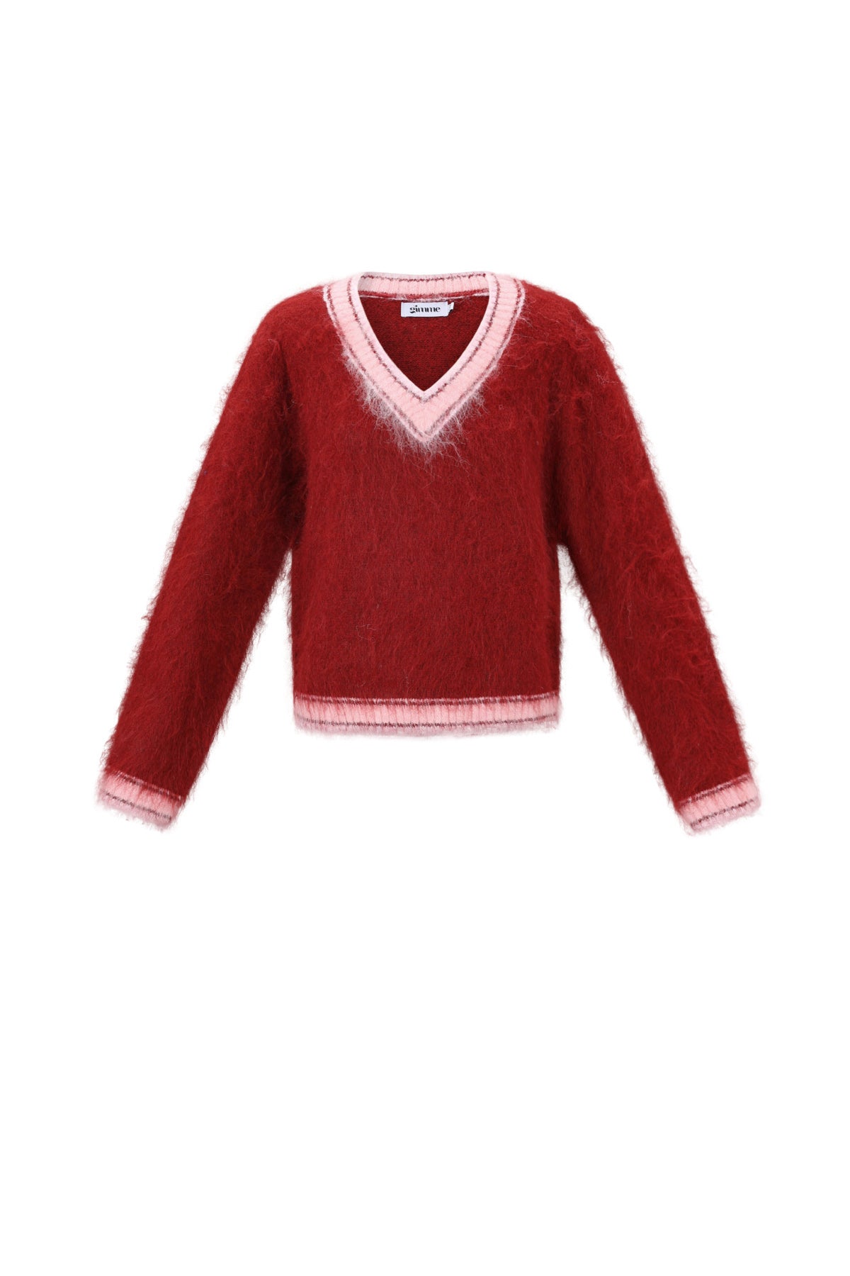 V-hals Trui Casual Kleurcontrast