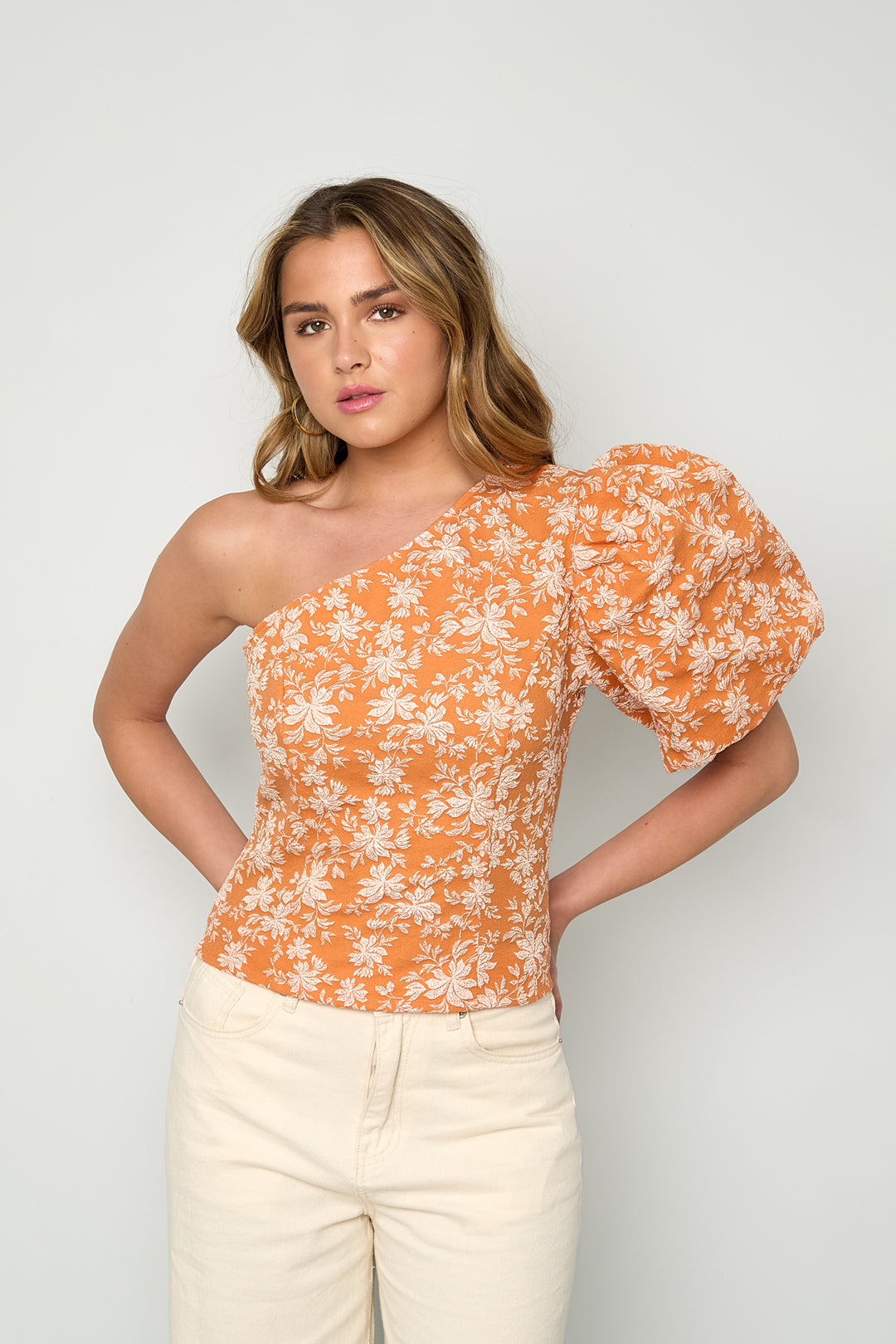 Elegante Bloemenprint Kortemouw Top