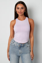 Gebreide Nylon Mouwloze Top 