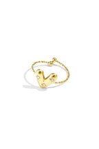 Verstelbare Ring Met Belegd Hart