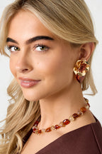 Elegante Bloemhart Oorbellen