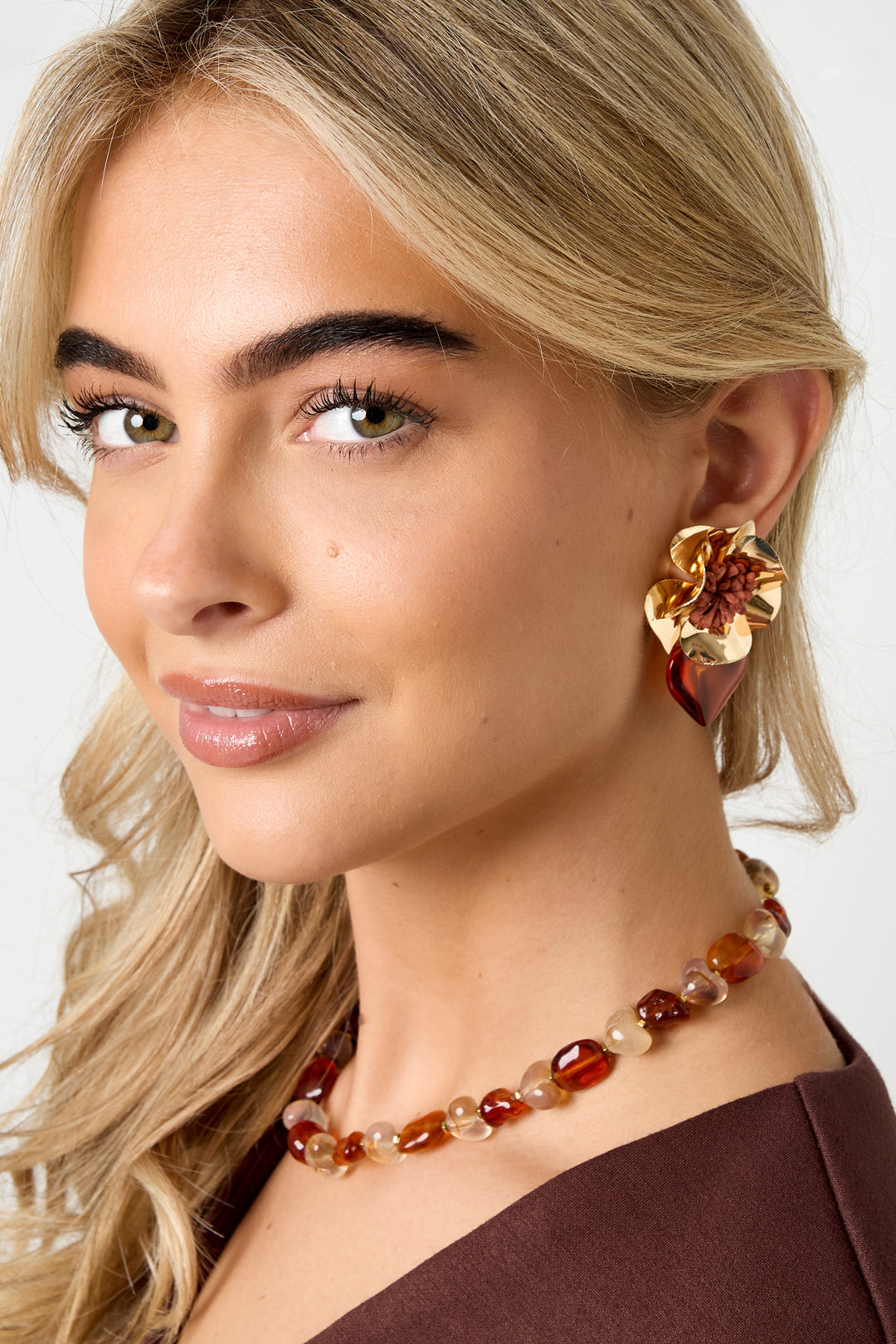 Elegante Bloemhart Oorbellen