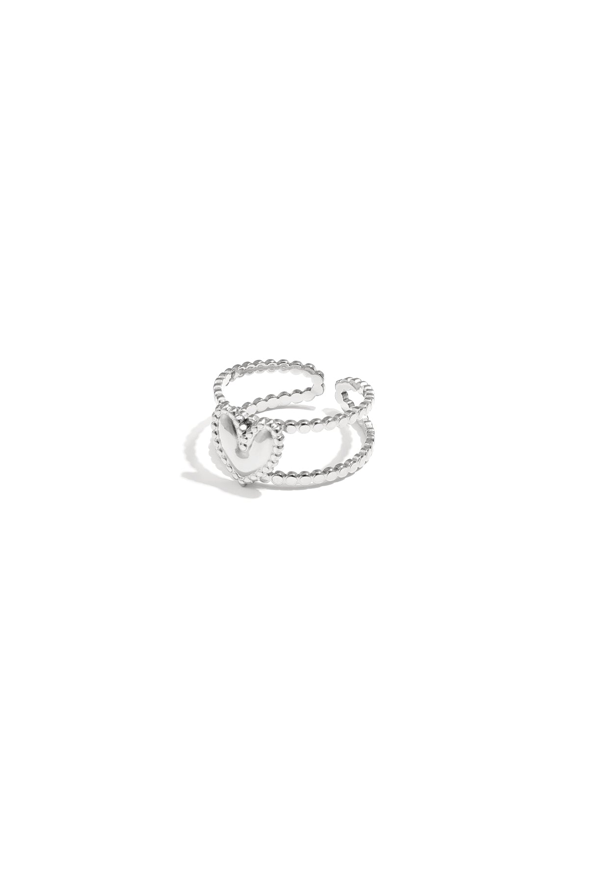 Verstelbare Dubbele Ring Met Hart