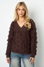 V Sweater Met Franjes