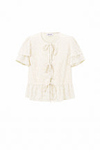 Korte Mouwen Tops Elegante Sluiting Solide Kleur