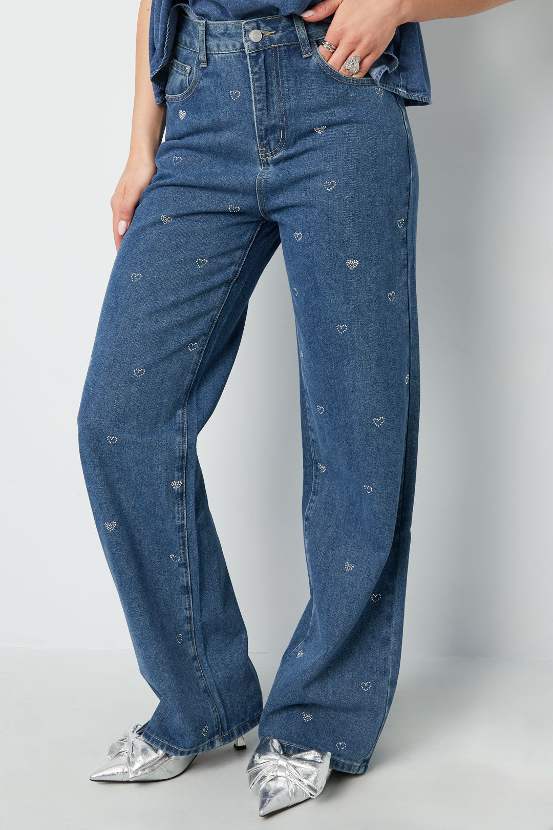 Rechte Jeans Hart Borduurwerk Casual