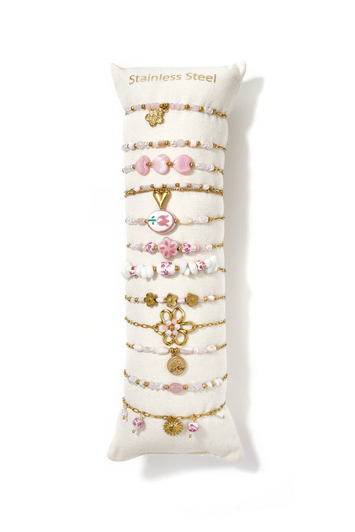 14K Vergulde Keramische Armbandensets Met Bloemenmotief