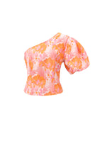 Geweven Vrouwen Eén-Schouder Top Elegant Bloemenprint