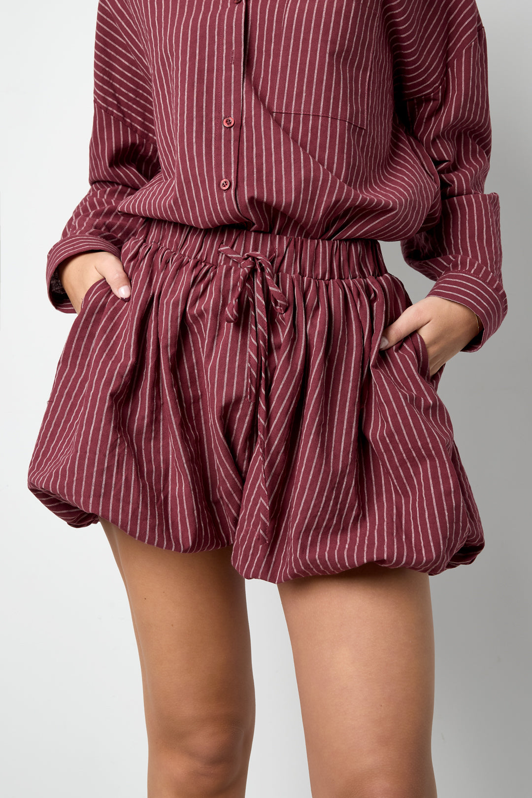 Woven Cotton Vrouwen Shorts Casual Stripes