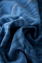 Blauwe Geknepen Fringetjes Jasje