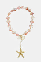 Ketting Met Kralen Van Zeeschelpen, Charms En Hangende Zeester