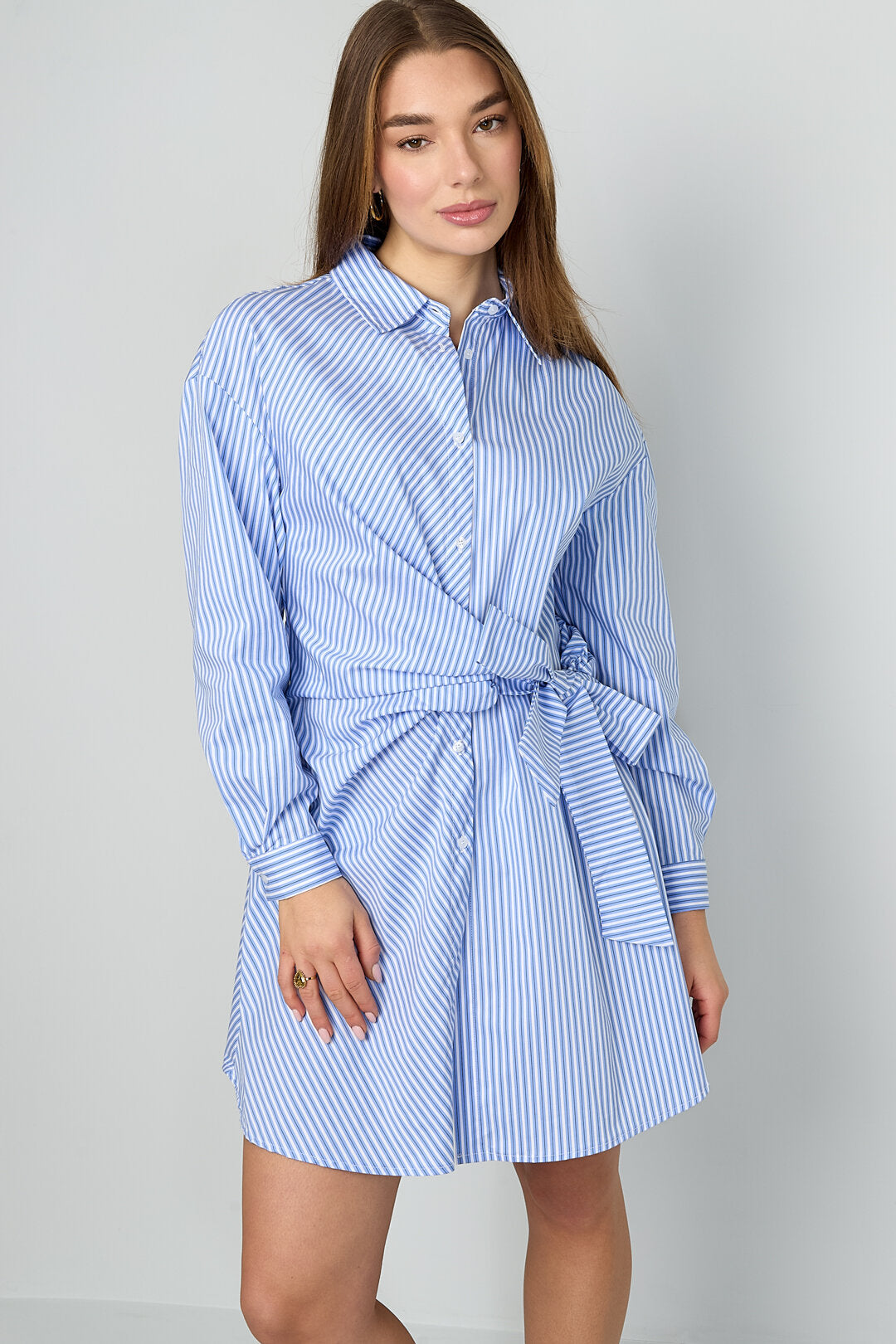 Streepjesjurk met Lange Mouwen