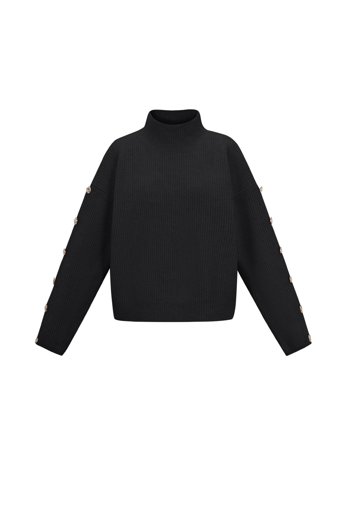 Gebreide Polyestervezel Vrouwen Trui Met Schildkraag Casual Effen Kleur