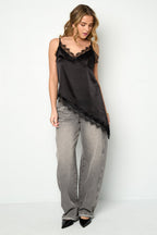 Sexy Tank Top met Kanten Paneel