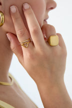 Vierkante Statement Ring