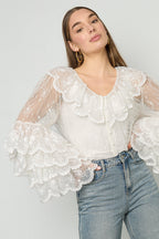 Elegante Witte Bloemen Blouse