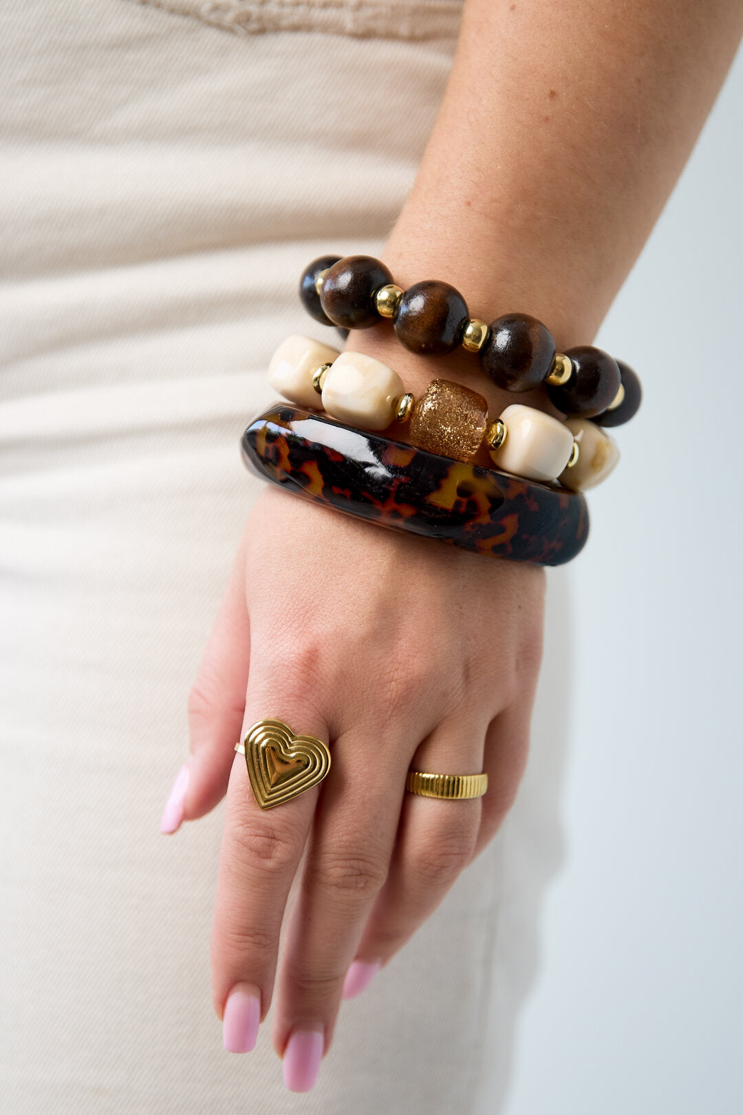 Stijlvolle Leopardenprint Resin Armband