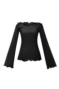 Lente Zomer Gebreide Lange Mouw Top