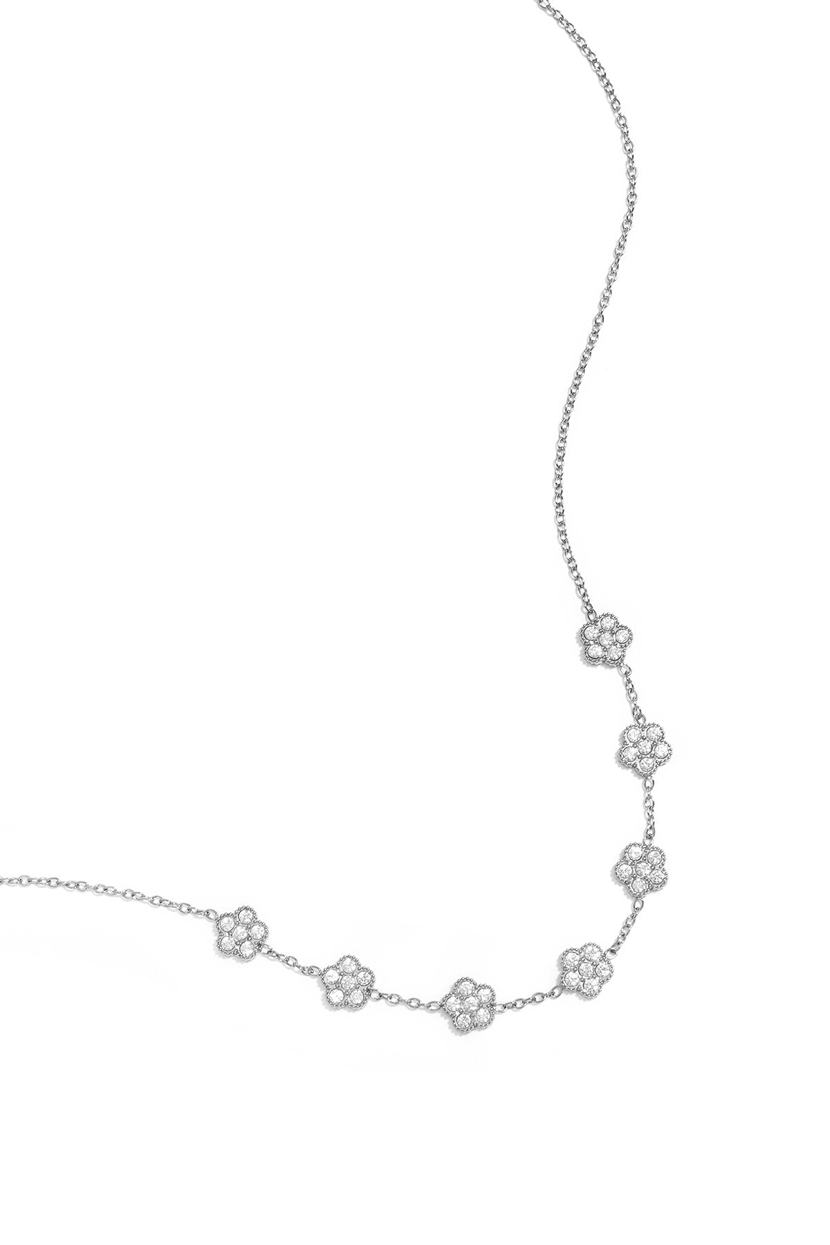 Elegante Ketting Met Bloemvormige Zirkoonhanger 