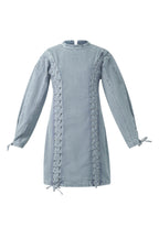 Denim Dress Elegant Tie-up 