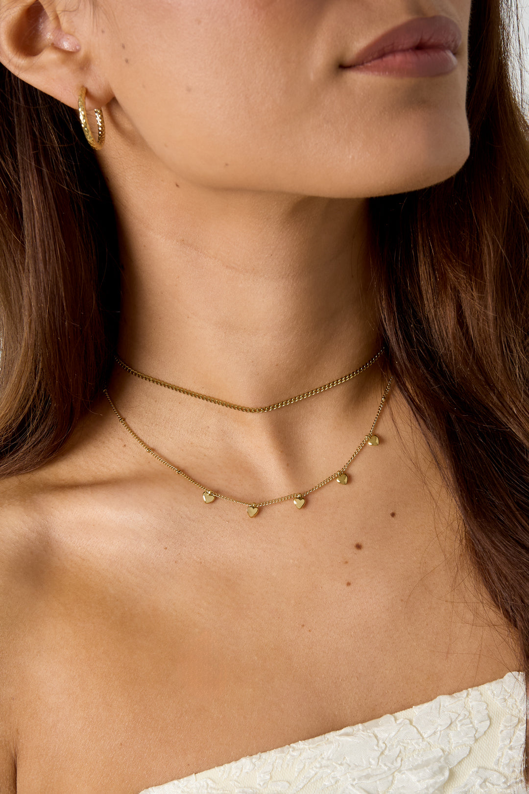 Minimalistische Ketting Met Kleine Hartjes