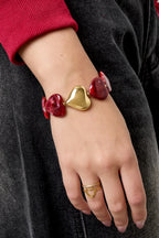 Charmante Retro-Armband Met Hartjes En Kralen