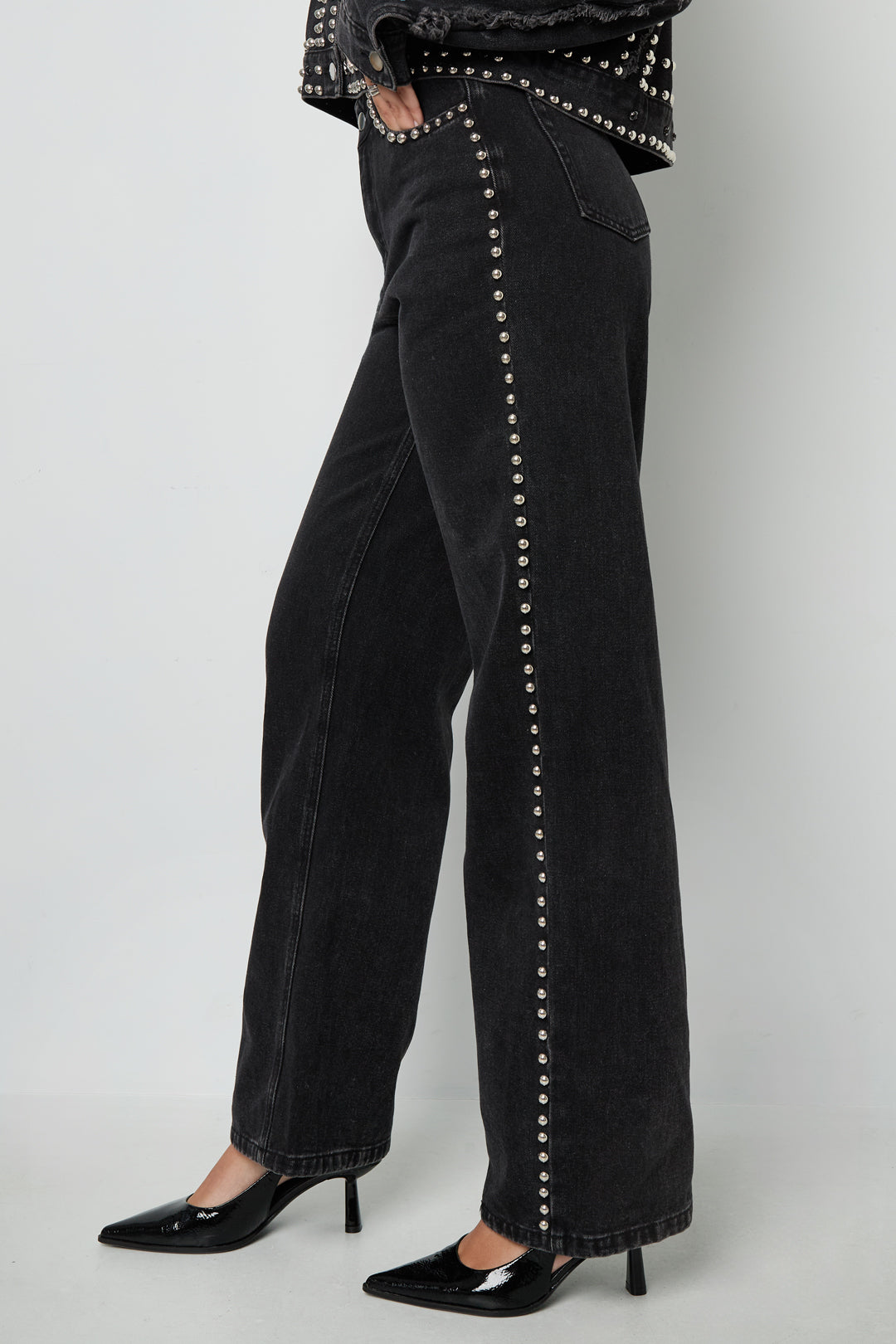 All Fit Zwart Denim Broek