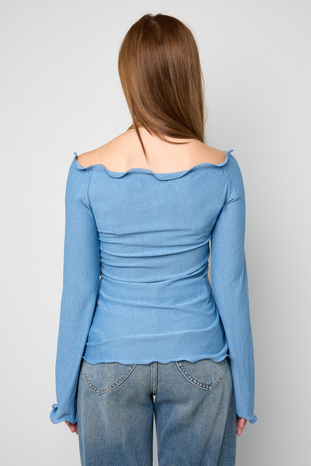 Lente Zomer Gebreide Lange Mouw Top