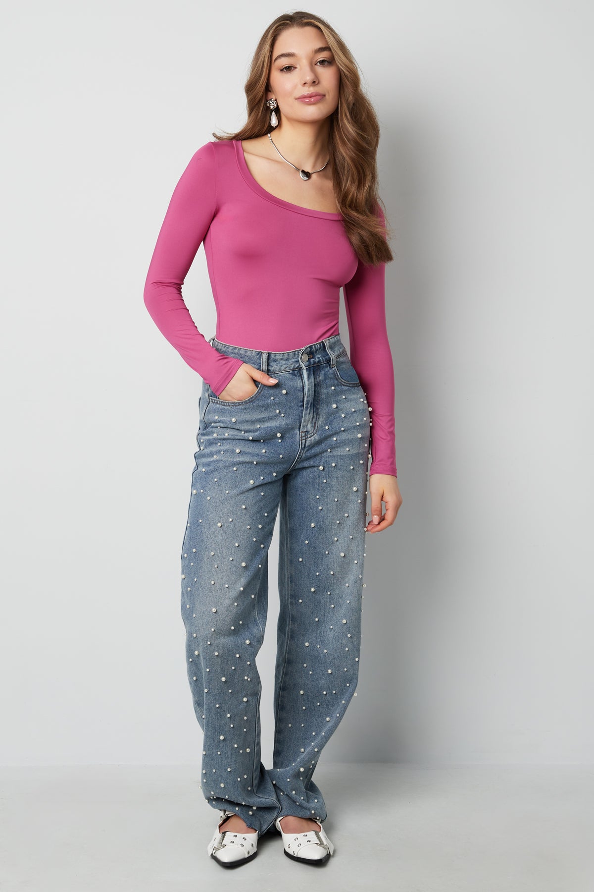 Lange Mouw Bodysuit Hoge Stretch Passend