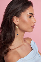 Oorringetjes Met Lange Ketting, Hart en Kraaltjes