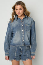 Stijlvolle Blauwe Denim Jasje