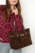 Tote Bags Effen Kleur Casual Suède Dagelijkse Accessoires