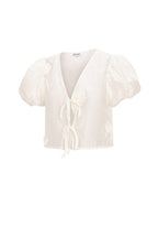 Korte Mouw Top Bohemian Floral Print Bow