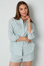 Overhemd Casual Stripes Hart Ruffle Detail