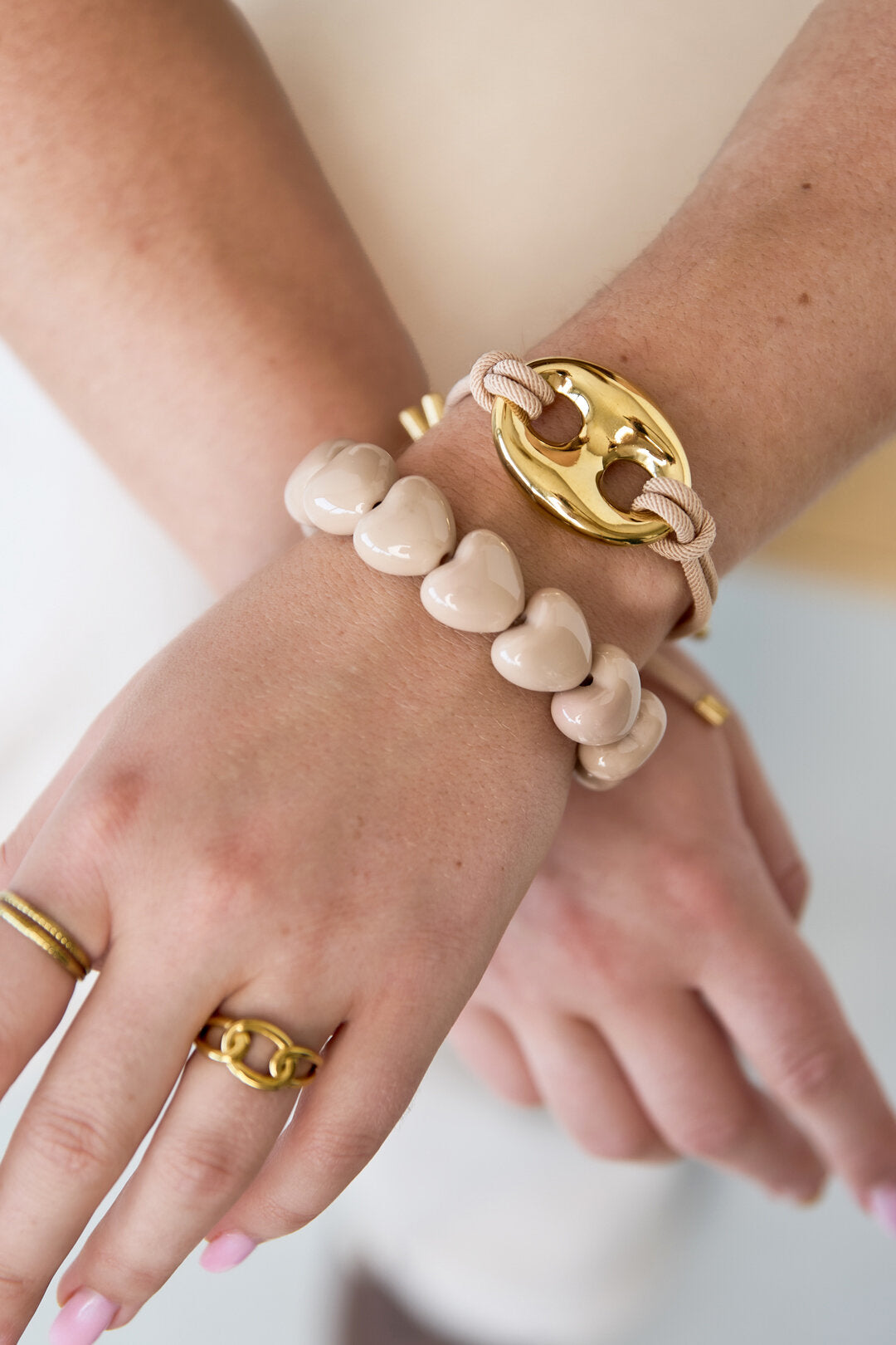Armband Met Chunky Harten Kralen
