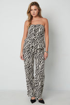 Mouwloze Top Zebra Print Knopvoorkant